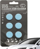 Packaging of solid wiper cleaner with six blue pads on a white background