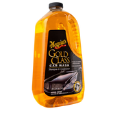 A bottle of Meguiar's Gold Class Car Wash Shampoo & Conditioner with a black label and gold color scheme.