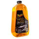 A bottle of Meguiar's Gold Class Car Wash Shampoo & Conditioner with a black label and gold color scheme.