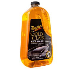 A bottle of Meguiar's Gold Class Car Wash Shampoo & Conditioner with a black label and gold color scheme.