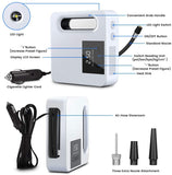 White Digital Tire Air Compressor With LED Light