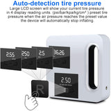 White Digital Tire Air Compressor With LED Light