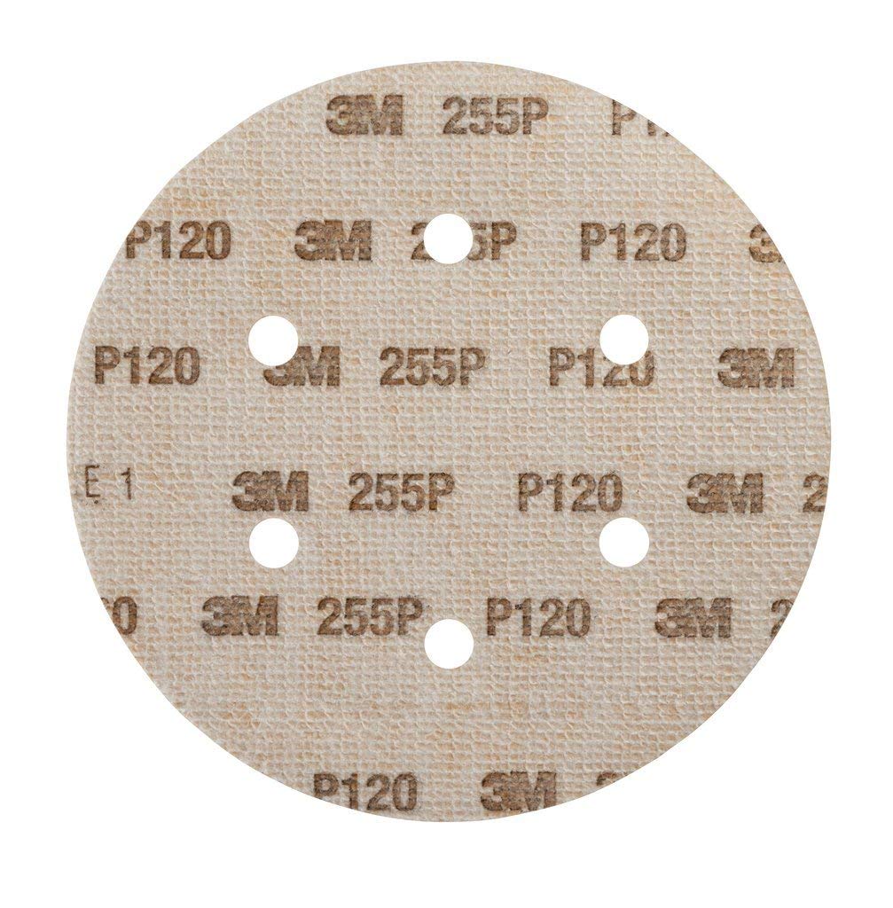 3M 255P Hook it Abrasive Disc, Gold, 150mm, 6 holes, P120