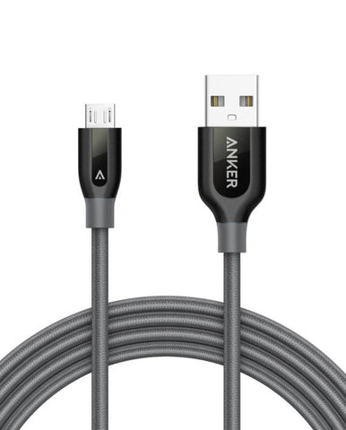 Anker Powerline+ Micro USB 6Ft UN Gray - Autohub Pakistan
