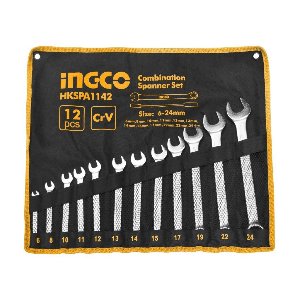 INGCO 12pcs combination spanner set (6-24mm)
