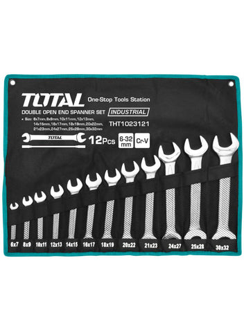 Total Double Open End Spanner Set 12pcs - Autohub Pakistan