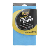 Packaging of Meguiar's Perfect Clarity Glass Towel with the product visible, predominantly blue in color.