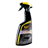 A bottle of Meguiar's Ultimate Leather Detailer, which is a spray cleaner for cleaning and conditioning leather.