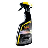 A bottle of Meguiar's Ultimate Leather Detailer, which is a spray cleaner for cleaning and conditioning leather.