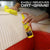Person cleaning car interior with a yellow cloth and spray bottle, text 'EASILY REMOVES DIRT+GRIME!' above.