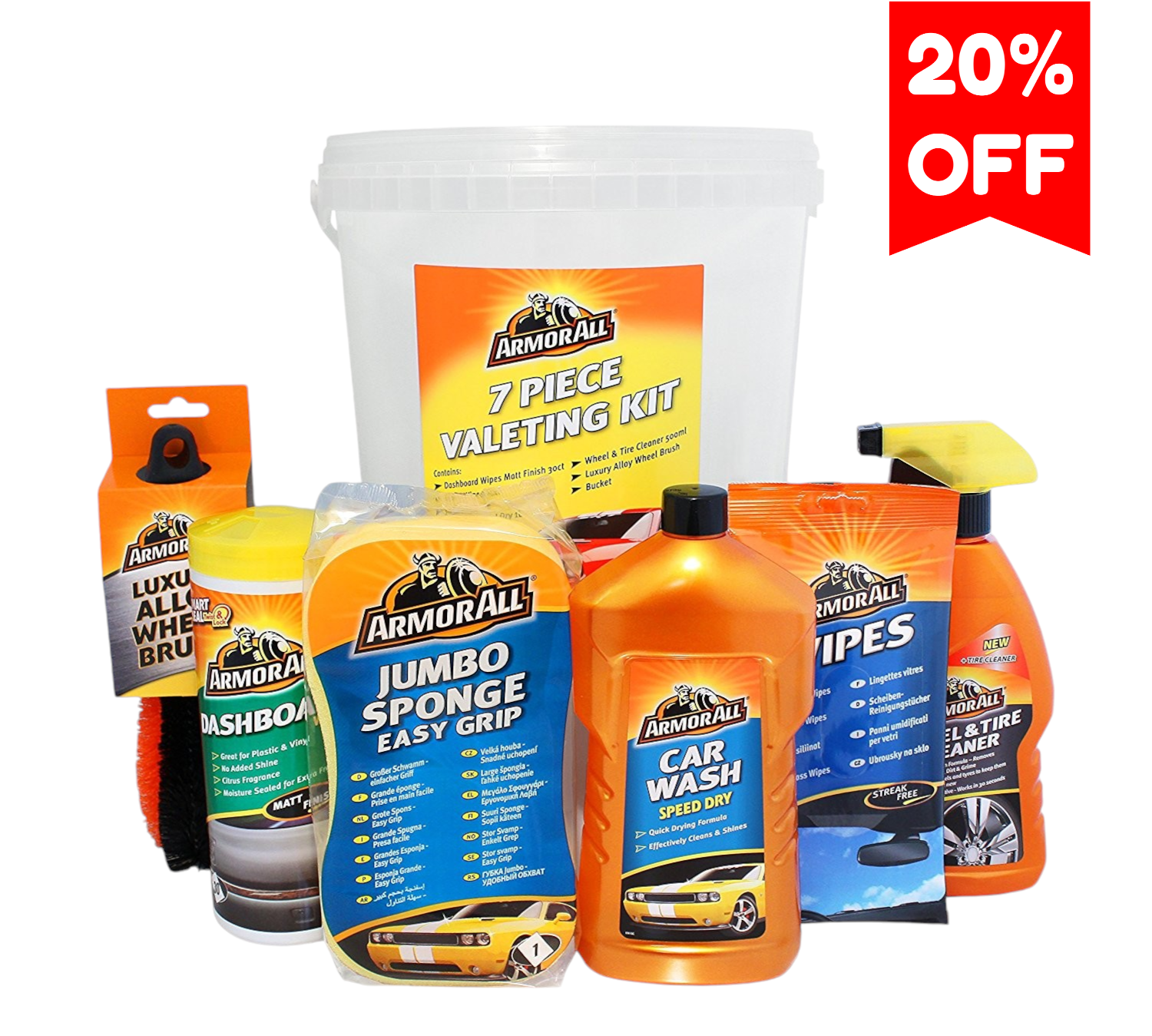 Armorall 7 Pcs Car Cleaning Kit (Bucket)