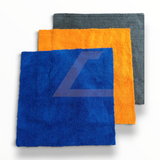 AH 3PCS Dual Pile Edgeless Microfiber Towels 40x40cm 300 GSM Orange Blue Grey