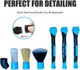 AutoHub 3Pcs Premium Soft Detailing Brush Set with natural boar hair, synthetic fiber and microfiber brush heads
