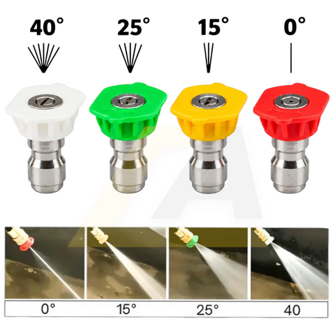 AutoHub Pressure Washer Nozzle Tips 4 Pcs 40 25 15 0 Degree