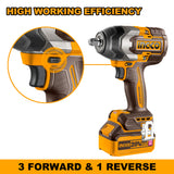 Ingco Cordless Impact Wrench 850N.m (CIWLI2085) with Battery & Charger