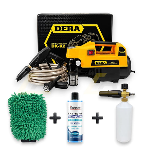 Dera DK-K2 Pressure Washer with Foam Lance, Shampoo & Wash Mitt (150Bar/1500W)