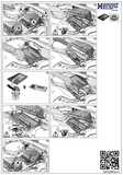 A black and white multi-step instruction sheet showing how to install or replace a Hengst filter, with numbered panels from 01 to 09, a QR code, and the Hengst Filters logo in the top right corner.