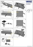 Instruction manual page for a Hengst Filters E3929LI automotive air filter, showing nine numbered steps in black and white line art with a small car illustration and Hengst Filters branding.