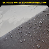 Meguiar’s Hybrid Ceramic Liquid Wax G200416 'EXTREME WATER BEADING PROTECTION' above a surface with water droplets.