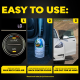 Instructions for using a car air freshener with images and text on a black background