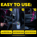 Instructions for using a car air freshener with images and text on a dark background