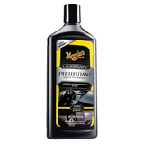 Meguiar's Ultimate Protectant Dash & Trim Restorer in a 16 fl oz black plastic bottle with a black cap, featuring a yellow and black label.