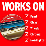 Mothers California Gold car wax with product application on a red background