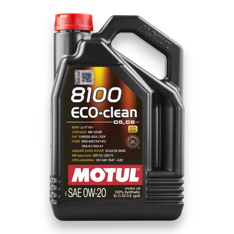 Motul 8100 ECO-CLEAN 0W-20 5 Liter 100% Synthetic Low SAPS Engine Oil