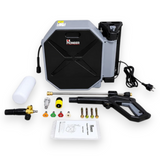 Pioneer Wall Mount Pressure Washer 2200W 150 Bar with 90ft Automatic Hose Reel