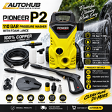 Pioneer P2 110 Bar/ 1600W Pressure Washer with Foam Lance