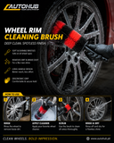 AB Wheel Rim Cleaning Brush Wide Long (Red/Black) - Autohub Pakistan