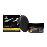 Tonyin Ceramic Crystal Coating Wax shown with its retail box, a round applicator pad, and a black jar on a plain white background.