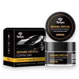 Tonyin Ceramic Crystal Coating Wax shown with its black retail box, a round black lid, and a small black jar on a clean white background.