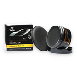 Tonyin Ceramic Crystal Coating Wax set, featuring a black product box, a round black applicator pad, and an open black metal tin with a yellow label, displayed on a clean white background.