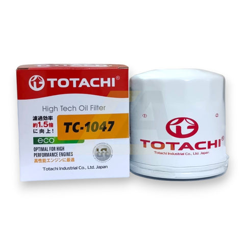 Totachi TC-1047 engine oil filter for compatible Nissan vehicles.