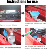 Step-by-step instructions for using a car water spray system with images of the process.