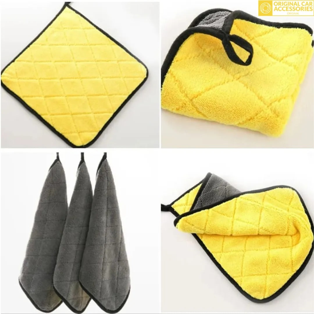 Diamond Cut Yellow Microfiber Plush (40*40) 800GSM Single Pcs