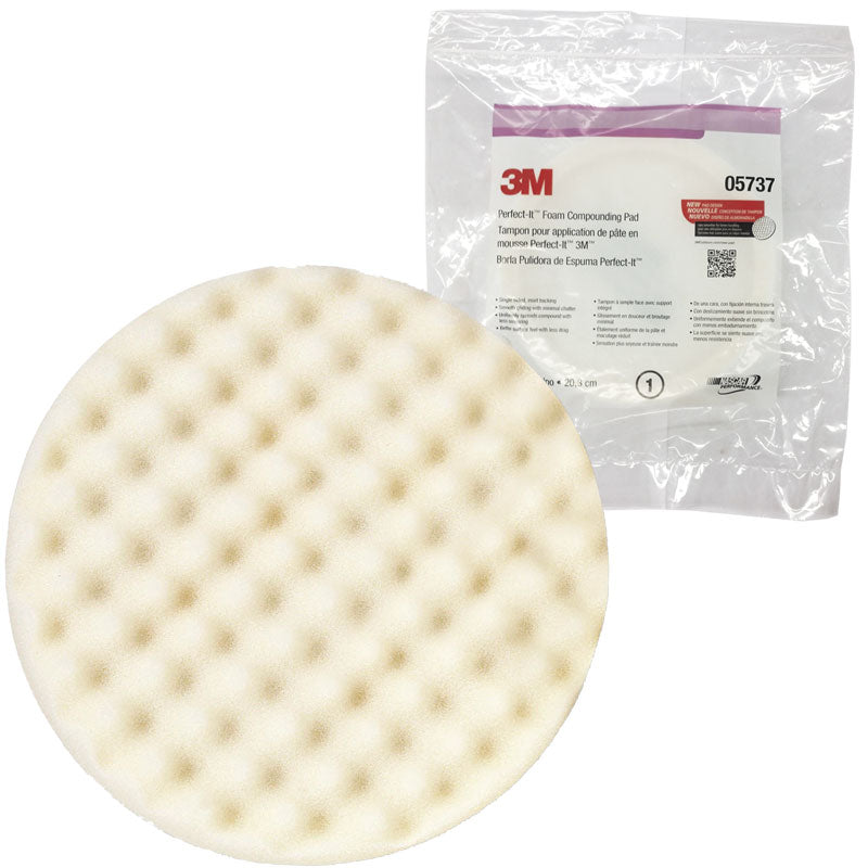 3M Perfect-It Foam Compounding Pad, White Doted 8”
