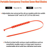Emergency Snow Chain , Anti Skid 10Pcs Set