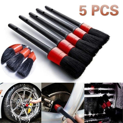 Car Detailing Brush, 5pcs Interior Meguiars Soft Automotive Detail Cleaning  Brushes Holder For Cleaning Engine Bay Wheels Exterior Emblems Leather Air